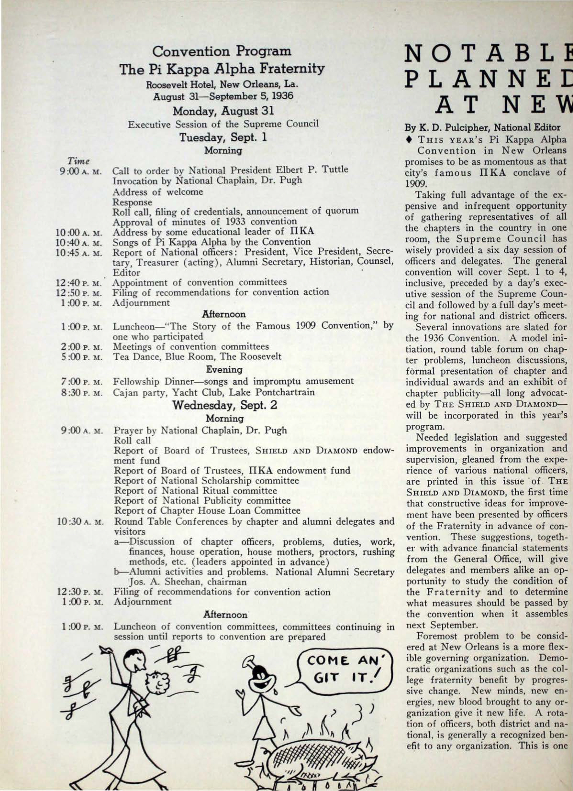 Notable Conclave Planned By Pi Kappa Alpha's At New Orleans